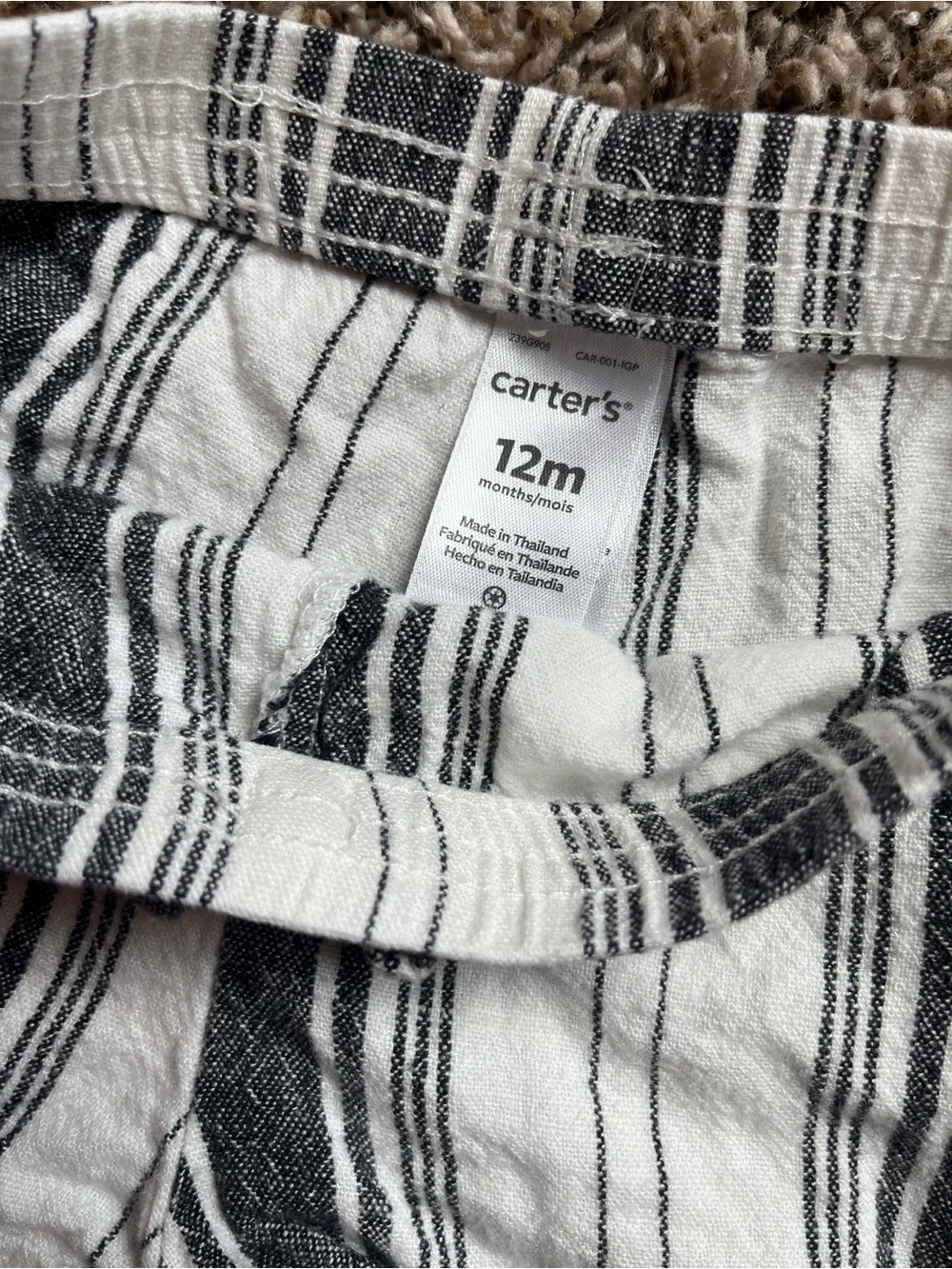 Carter's Black and White Striped Girls' Shorts